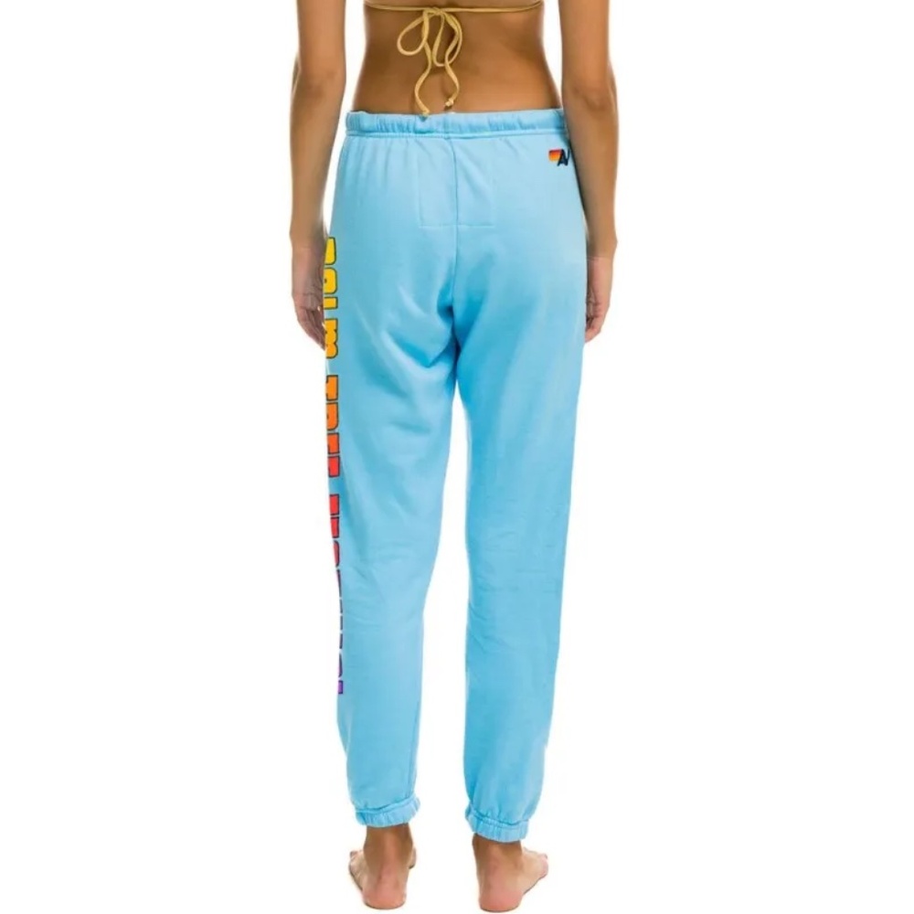 Aviator Nation Palm Tree Festival Dana Point Sweat Pants in Ocean Blue Size L - Picture 3 of 11